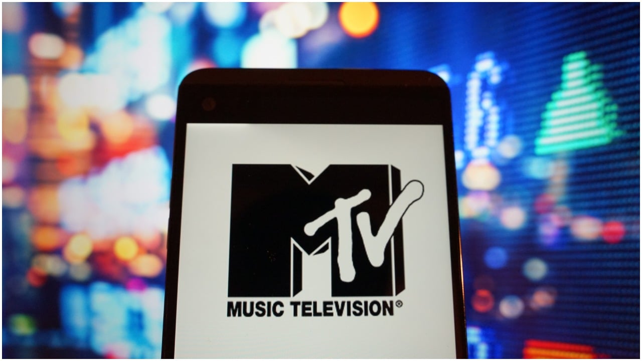 The logo of music television is seen displayed on a smartphone