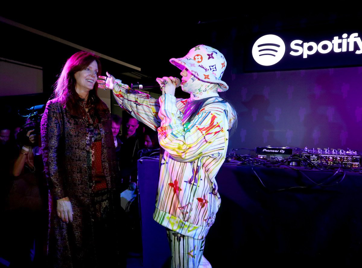 Billie Eilish serenades her mom, Maggie Baird, on stage at a 2019 show