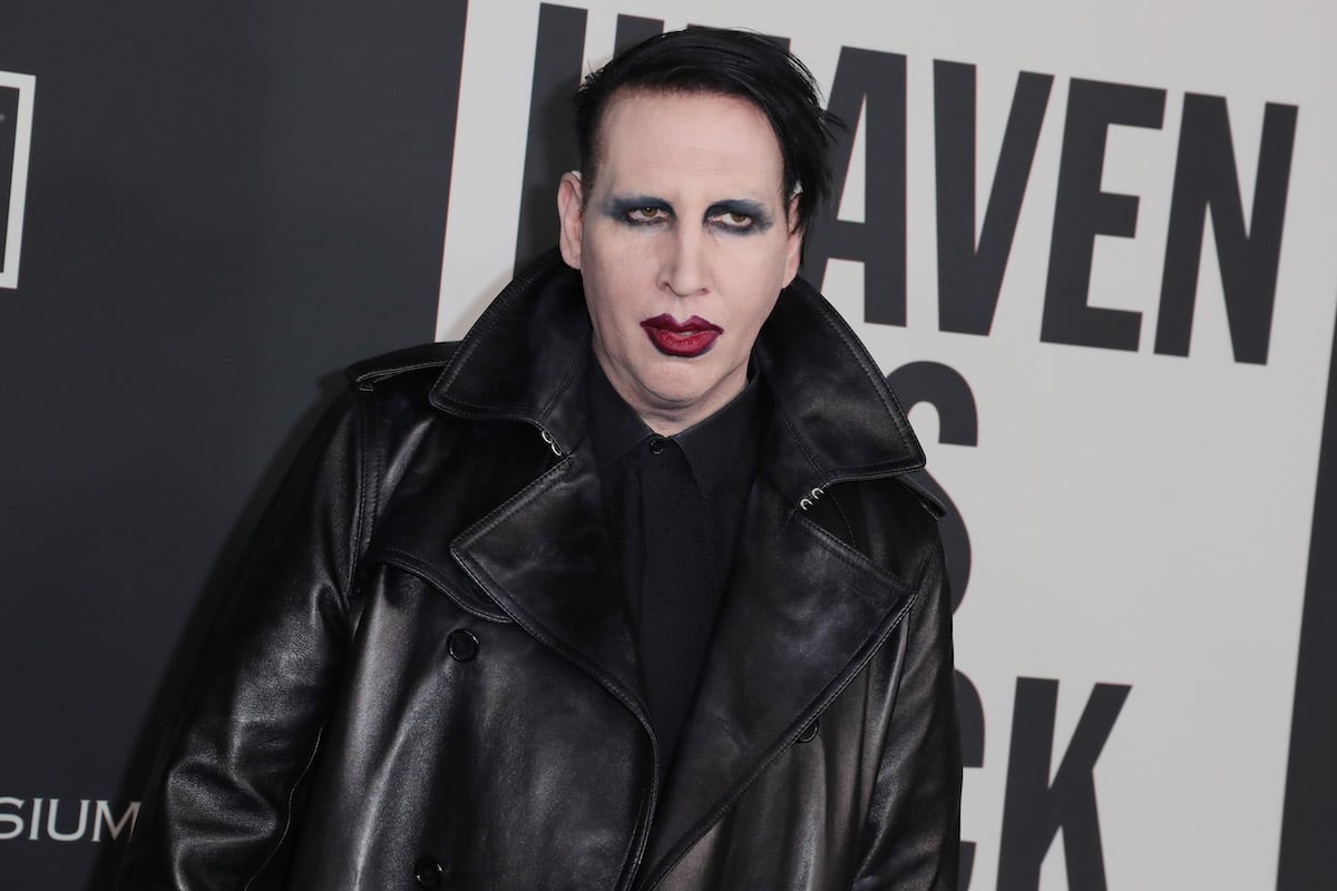 Marilyn Manson poses at an event.