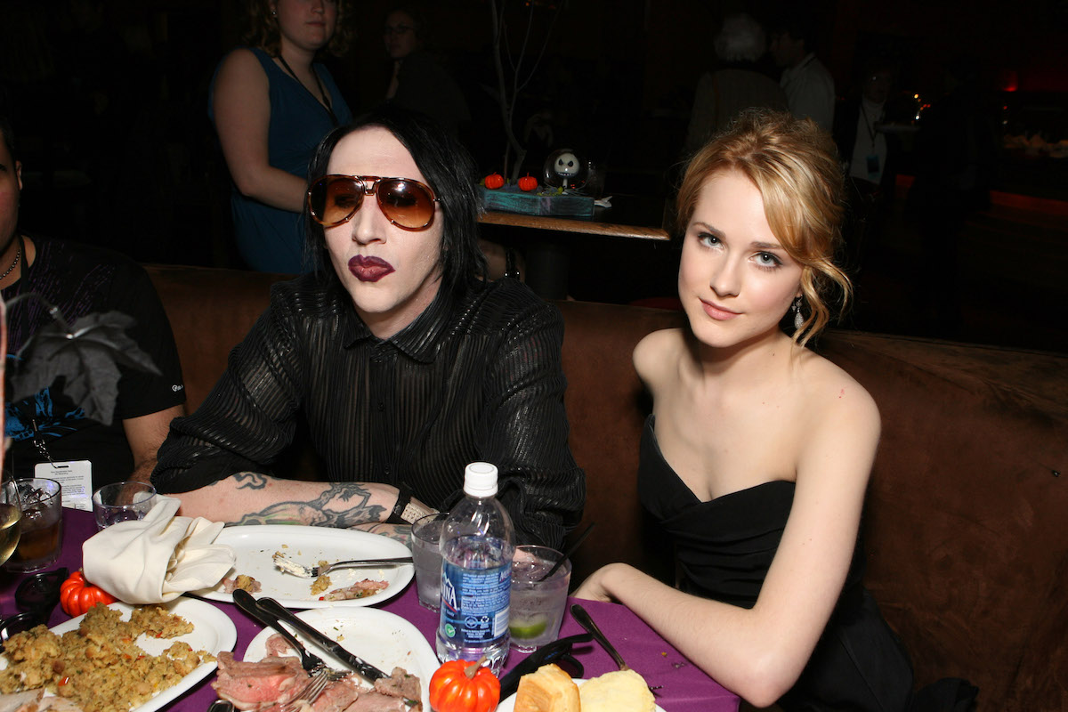 Marliyn Manson and Evan Rachel Wood dine together.