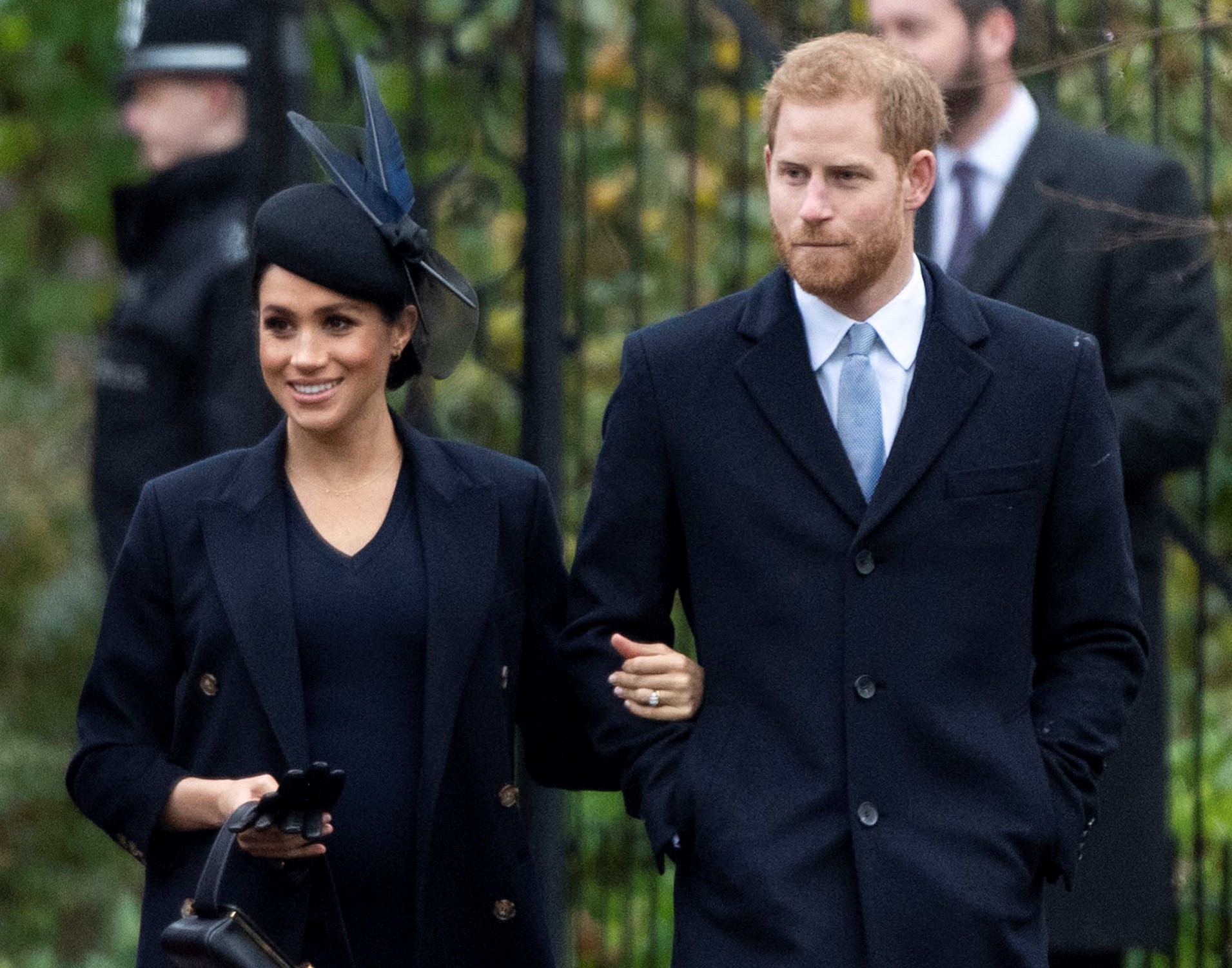 Meghan Markle and Prince Harry attending the Christmas Day church service at Sandringham in 2018