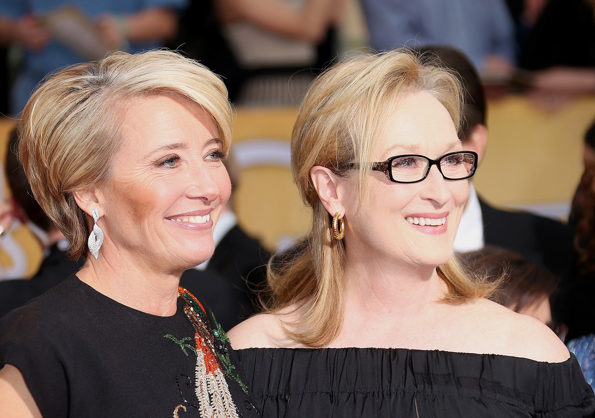 Meryl Streep smiling alongside Emma Thompson