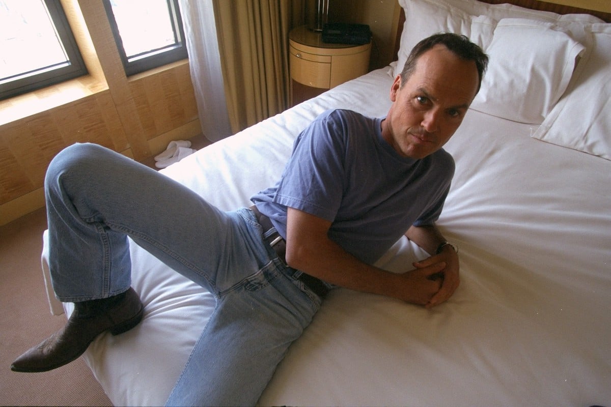 Michael Keaton in his hotel room