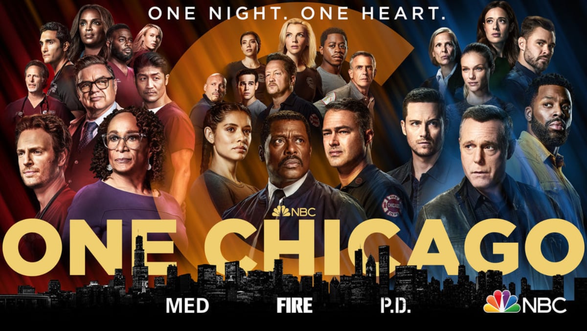One Chicago key art featuring character from all three shows. The One Chicago fall finales air Wed, Dec. 8.
