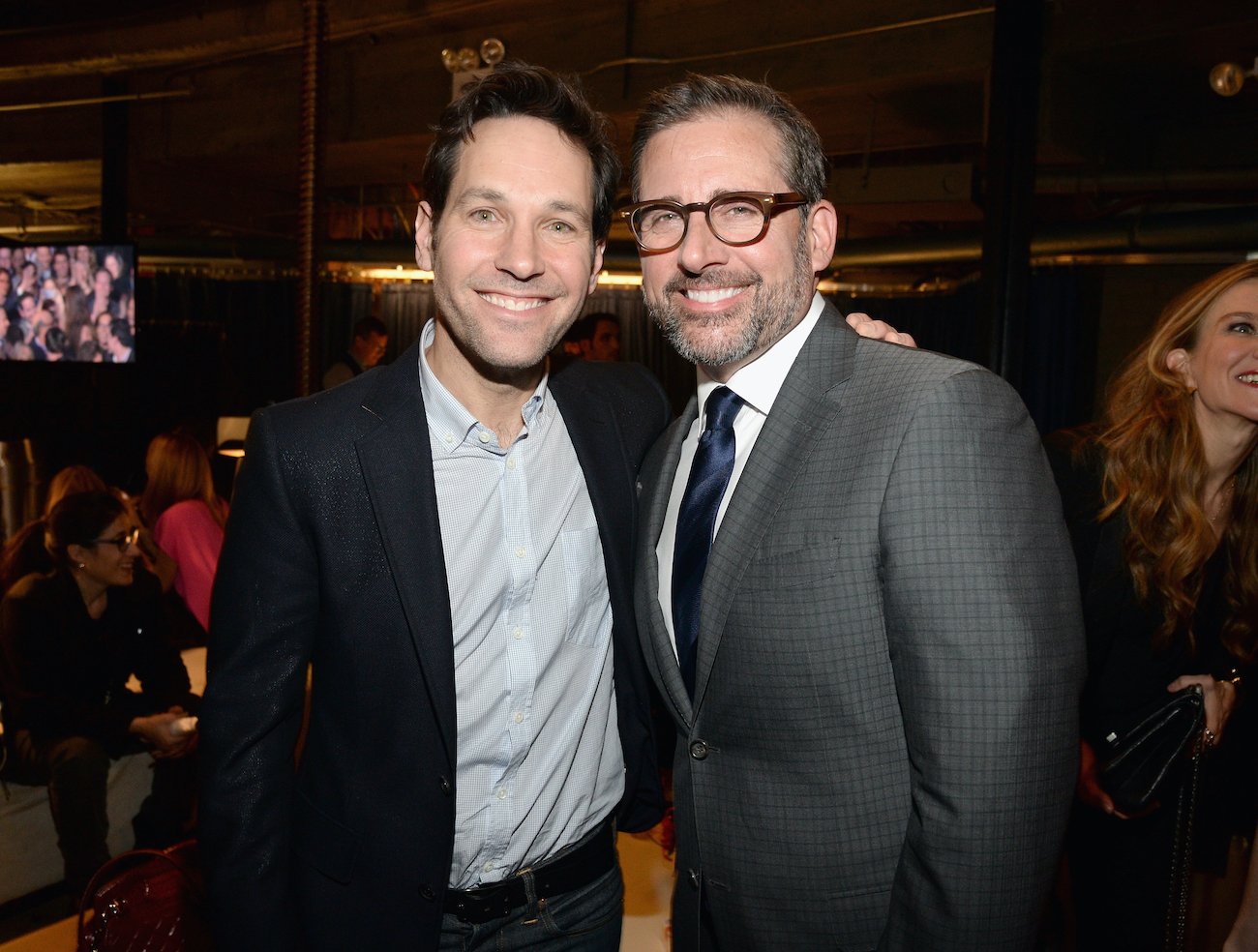 Paul Rudd and 'The Office' star Steve Carell pose together at an event