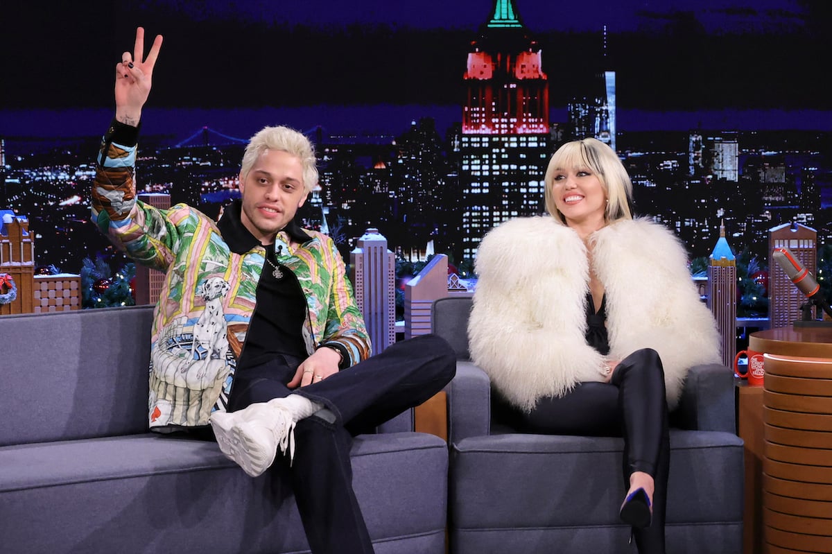 Pete Davidson and Miley Cyrus on "The Tonight Show with Jimmy Fallon"