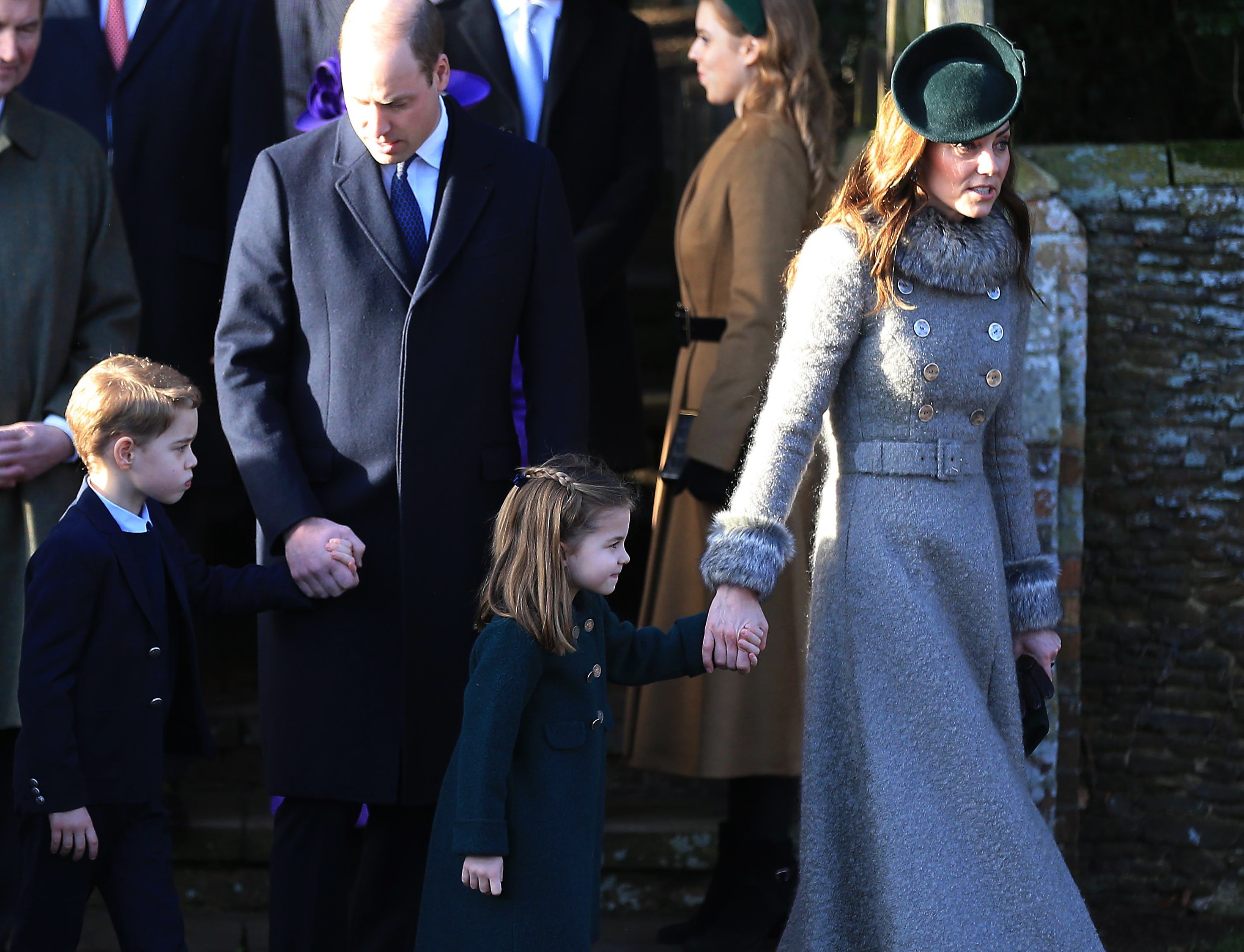 Prince William, Kate Middleton, Prince George, and Princess Charlotte attend Christmas Day church service.
