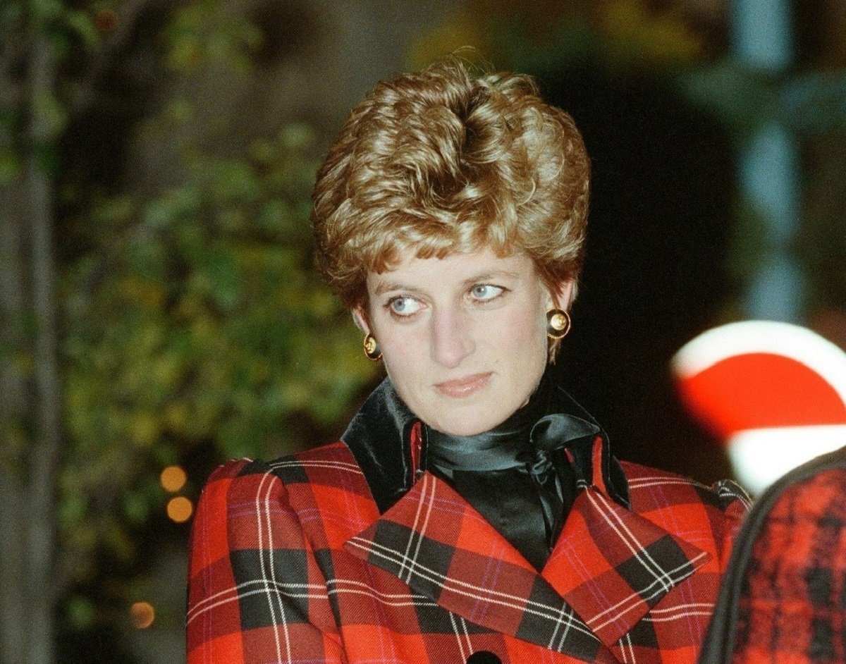 Princess Diana pictured in 1993 just before she is set to switch on Christmas lights in London