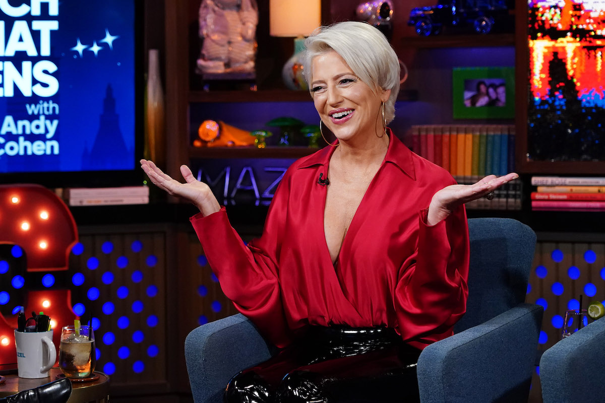 Andy Cohen greets Dorinda Medley on 'Watch What Happens Live'