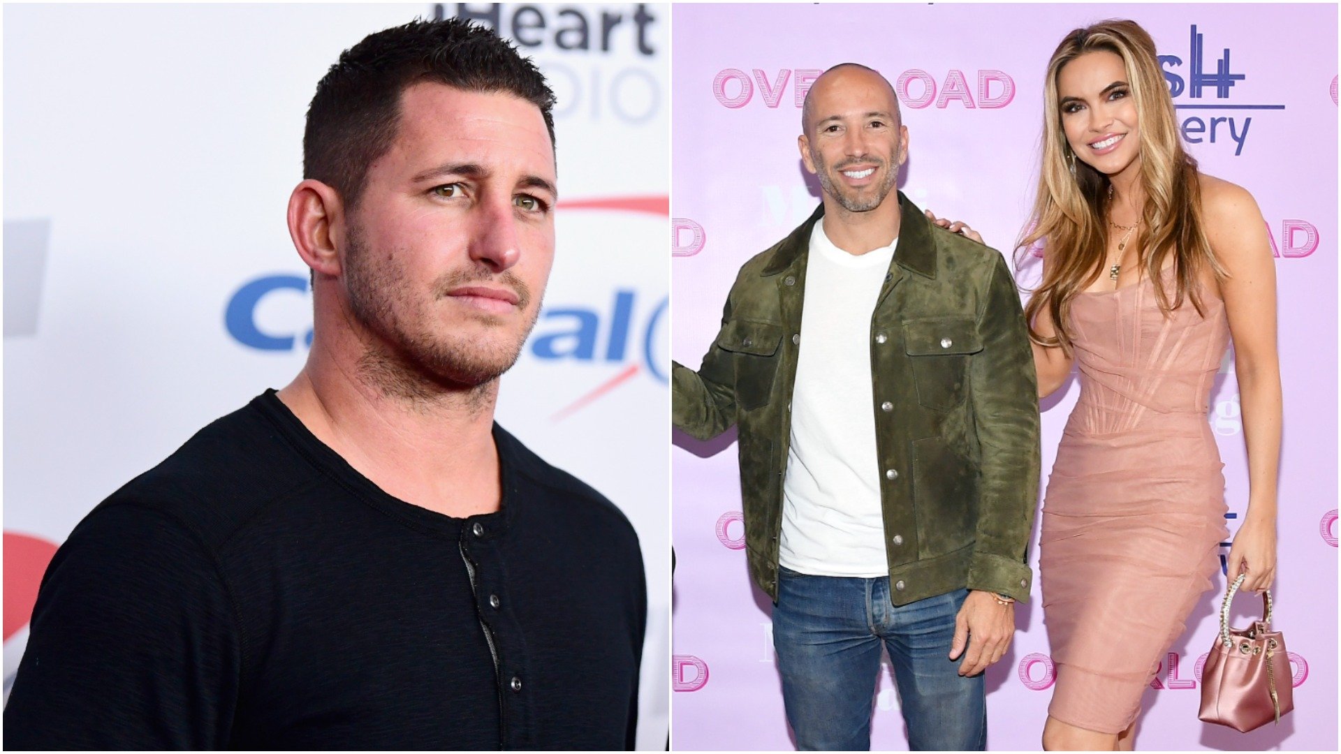 'Selling Sunset' Season 4 blind date Robert Drenk; Jason Oppenheim and Chrishell Stause pose at an event