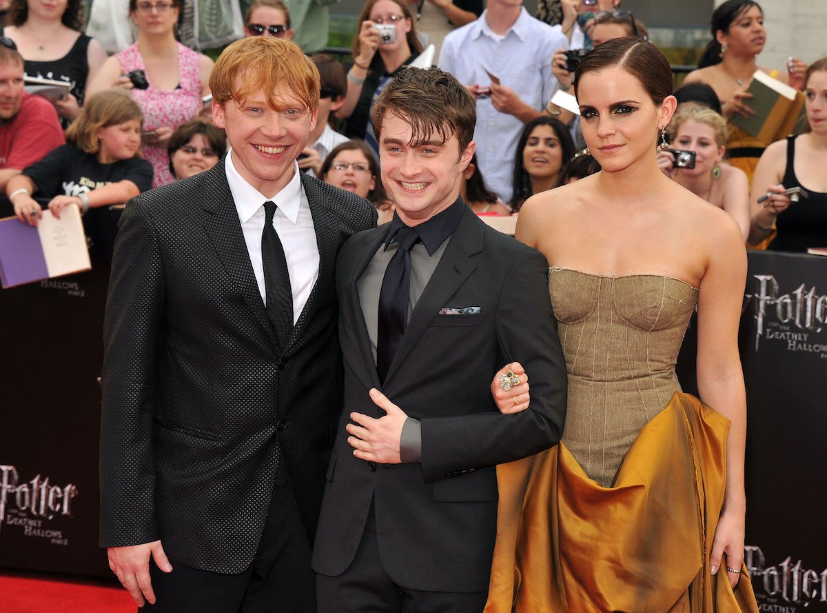 Harry Potter cast members Rupert Grint, Daniel Radcliffe and Emma Watson