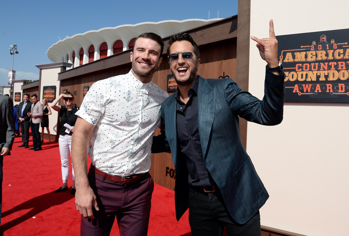 Sam Hunt and Luke Bryan smiling