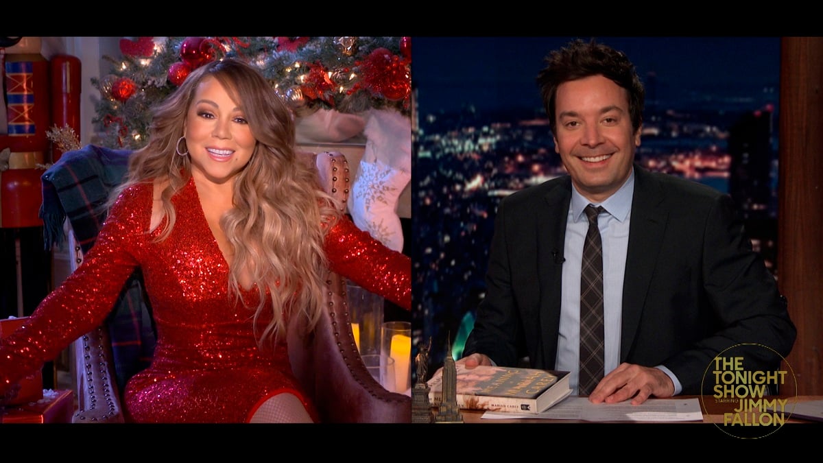 Screengrab of Mariah Carey during an interview with Jimmy Fallon