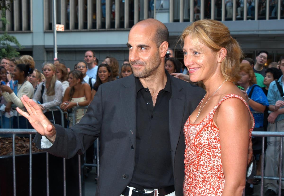 Stanley Tucci and Edie Falco attend the 'Camp' premiere together in 2003