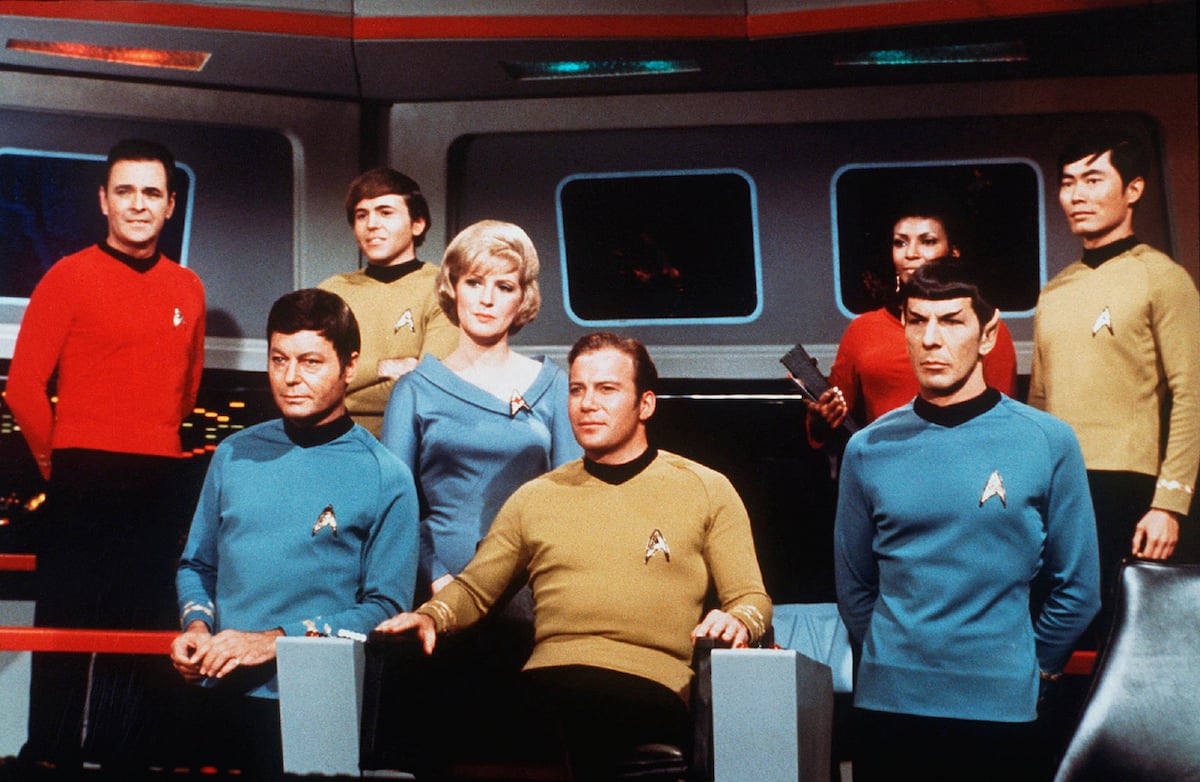 The Star Trek cast on the set of the TV series in 1966