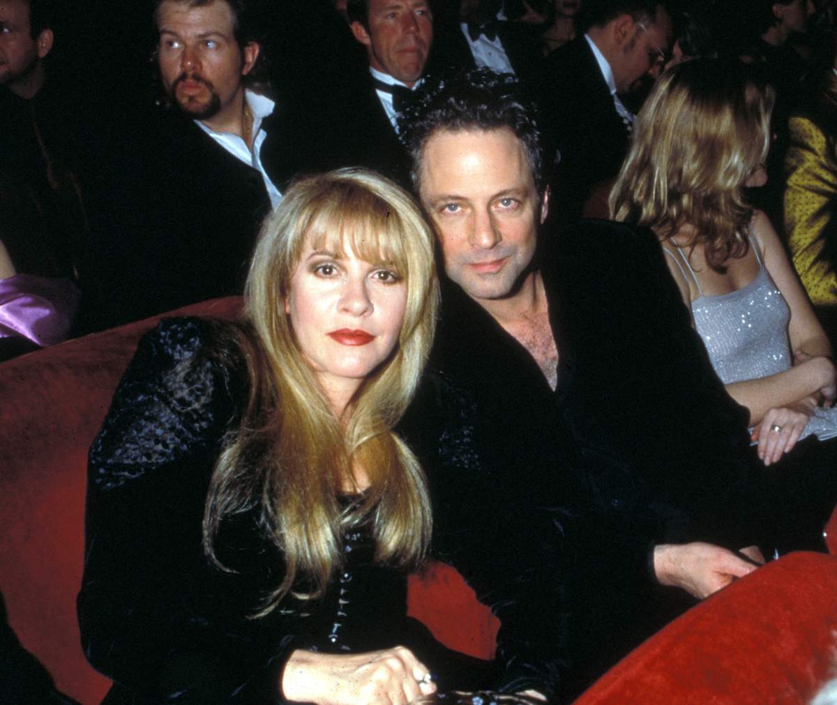 Stevie Nicks and Lindsey Bucking sit next to each other at an event.