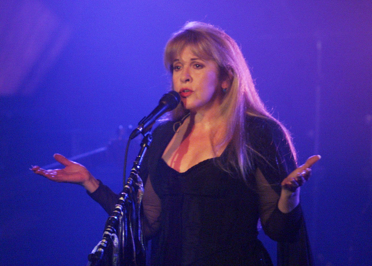 Stevie Nicks performing during a private show to introduce her 2001 album 'Trouble in Shangri-la.'