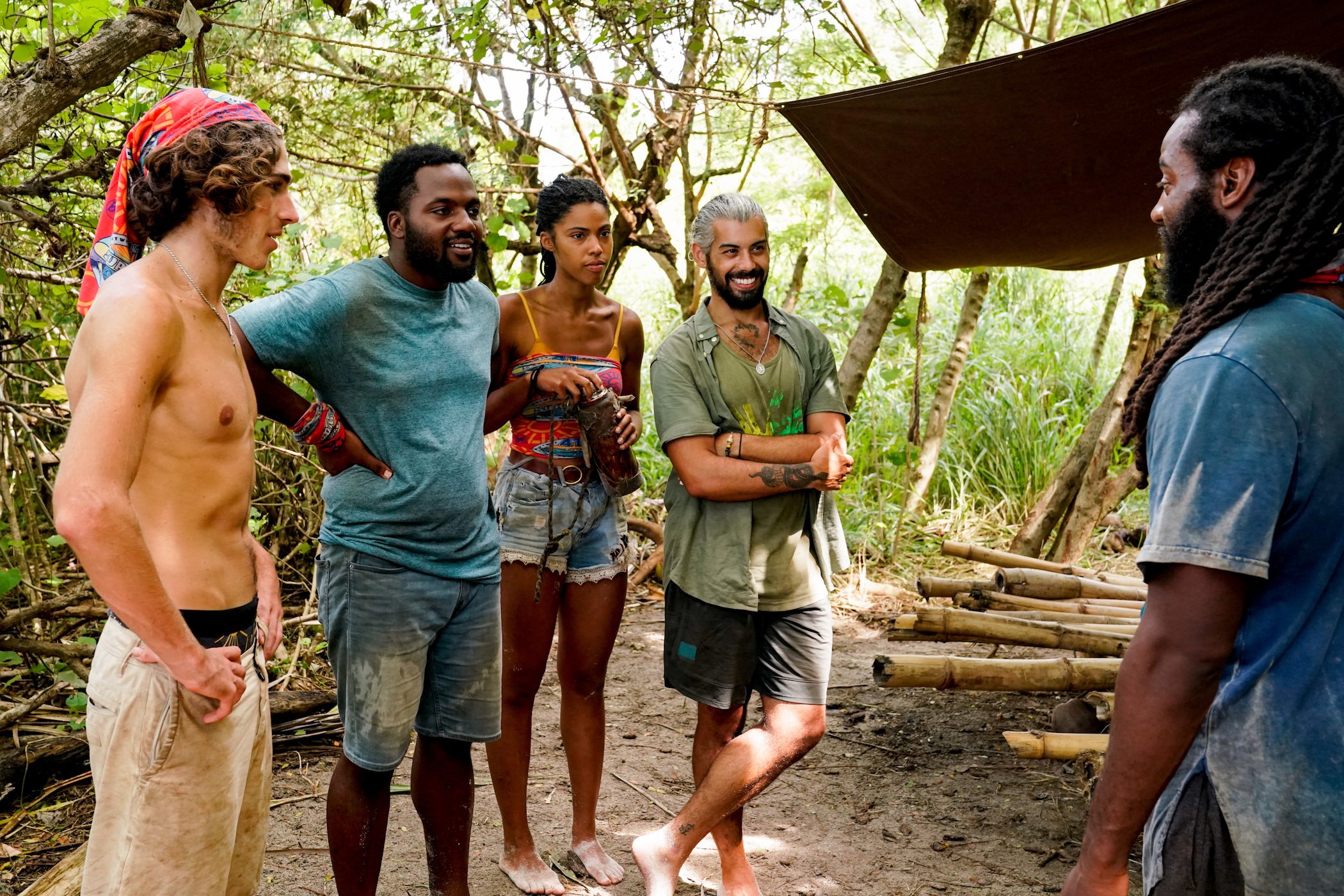 Xander, Deshawn, Liana, Ricard, and Danny in 'Survivor' Season 41. 'Survivor' Season 41 spoilers note Deshawn goes home.