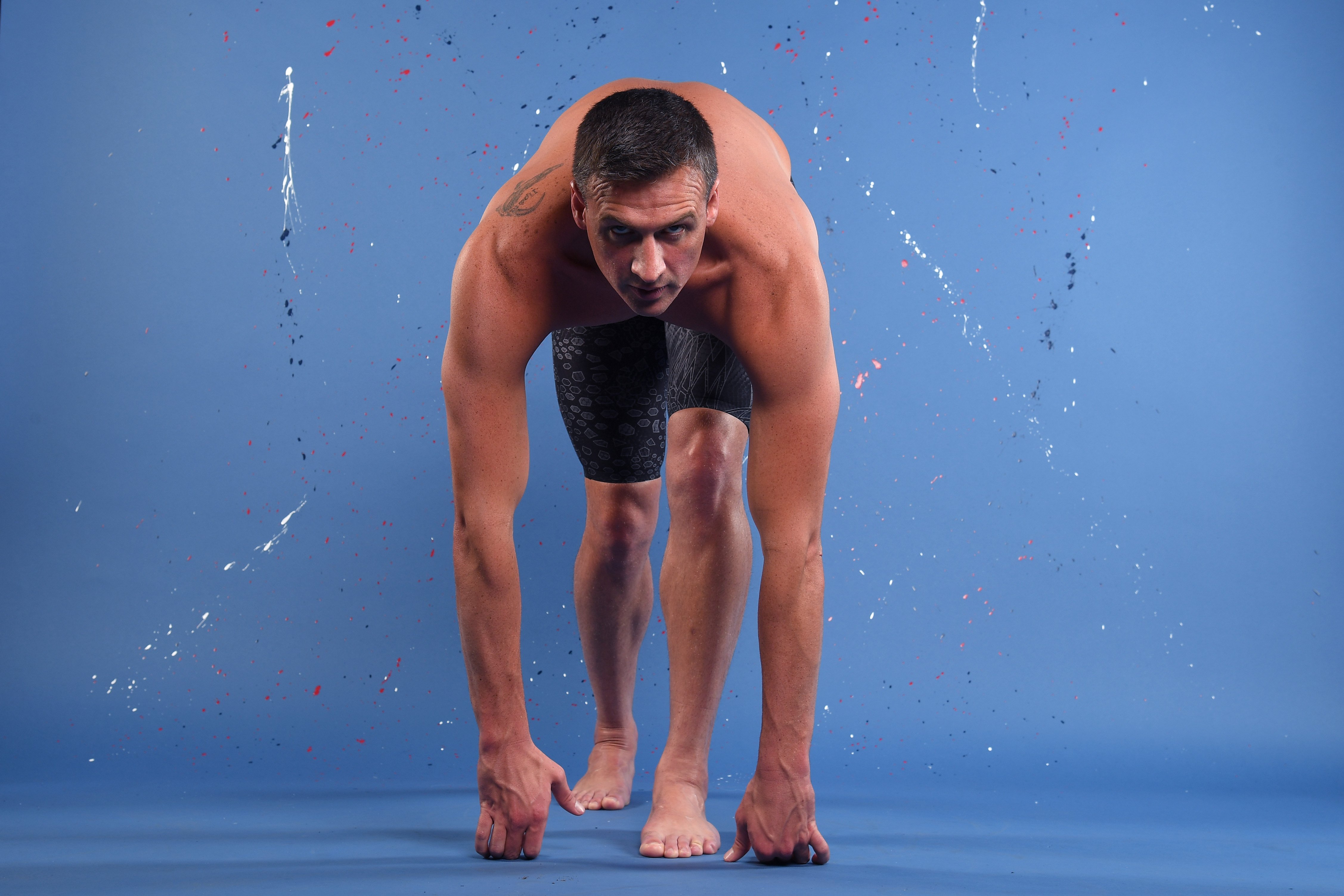 Swimmer Ryan Lochte poses for Team USA portrait