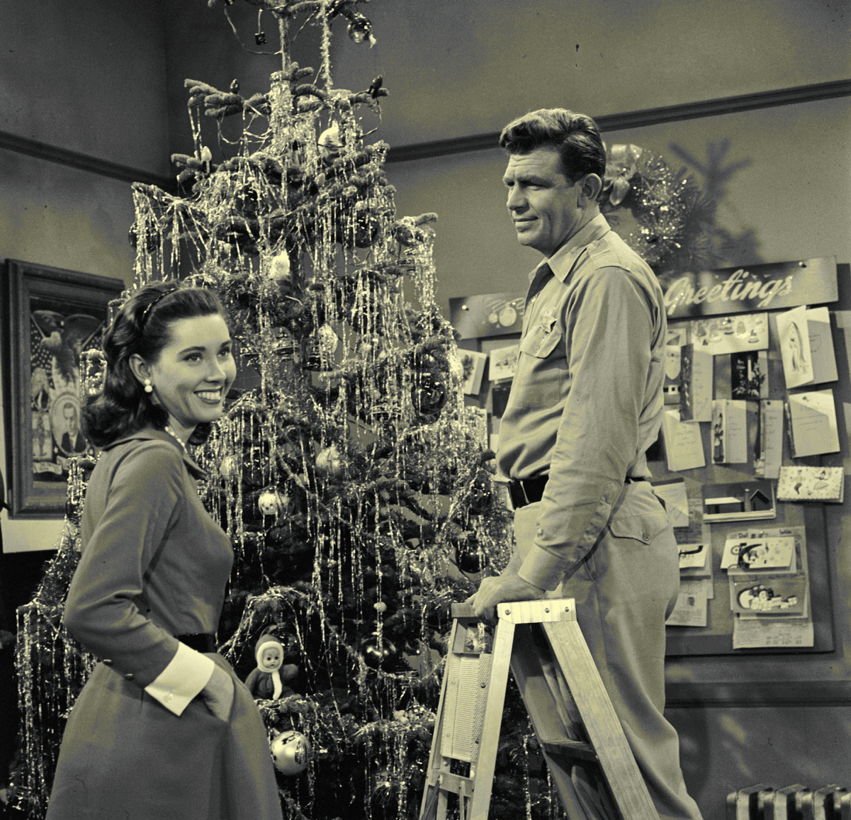 Actors Elinor Donahue and Andy Griffith in a scene from 'The Andy Griffith Show'
