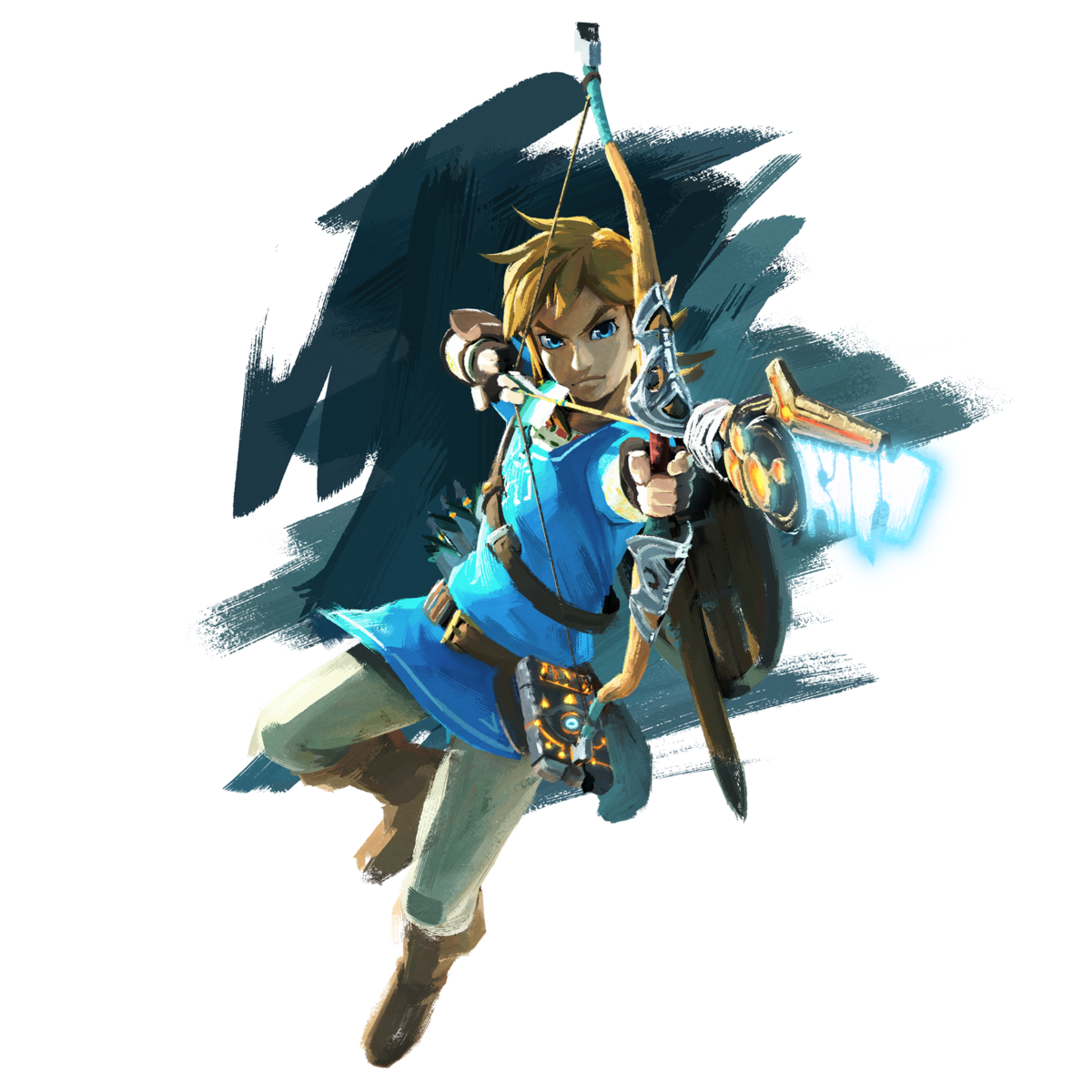 Link from 'The Legend of Zelda: Breath of the Wild' with a bow and arrow, not the 'BOTW' Twilight Bow, however