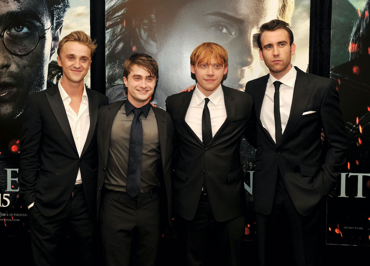 Harry Potter cast: Tom Felton, Daniel Radcliffe, Rupert Grint and Matthew Lewis