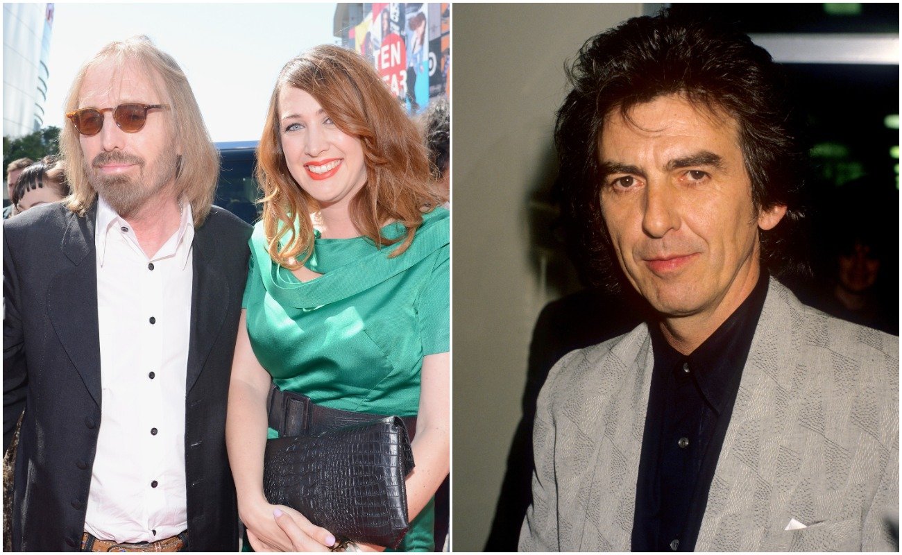 (L-R) Tom and Adria Petty at the 2012 MTV VMAs and George Harrison in Munich, Germany, 1988.