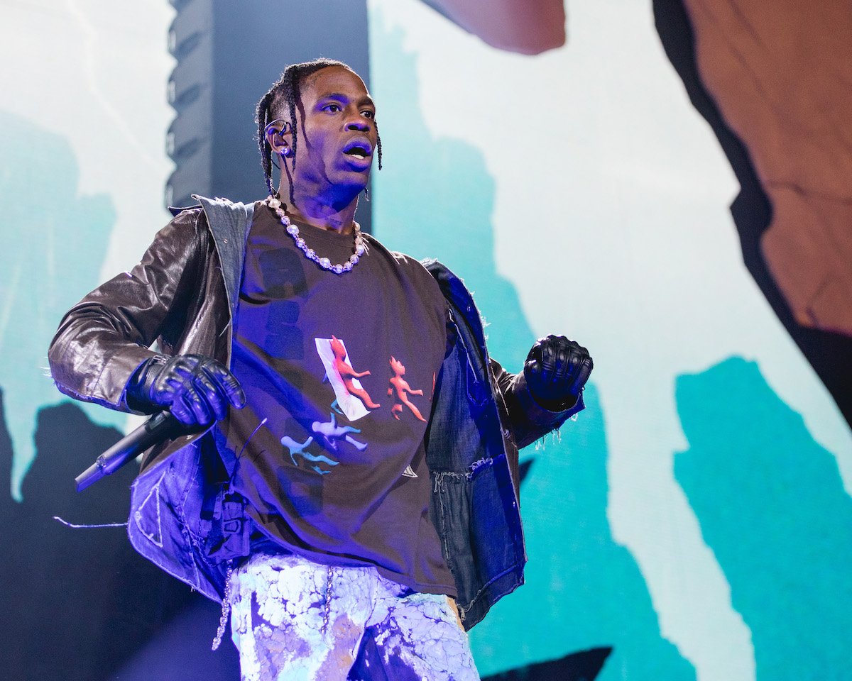 Travis Scott performs on stage.