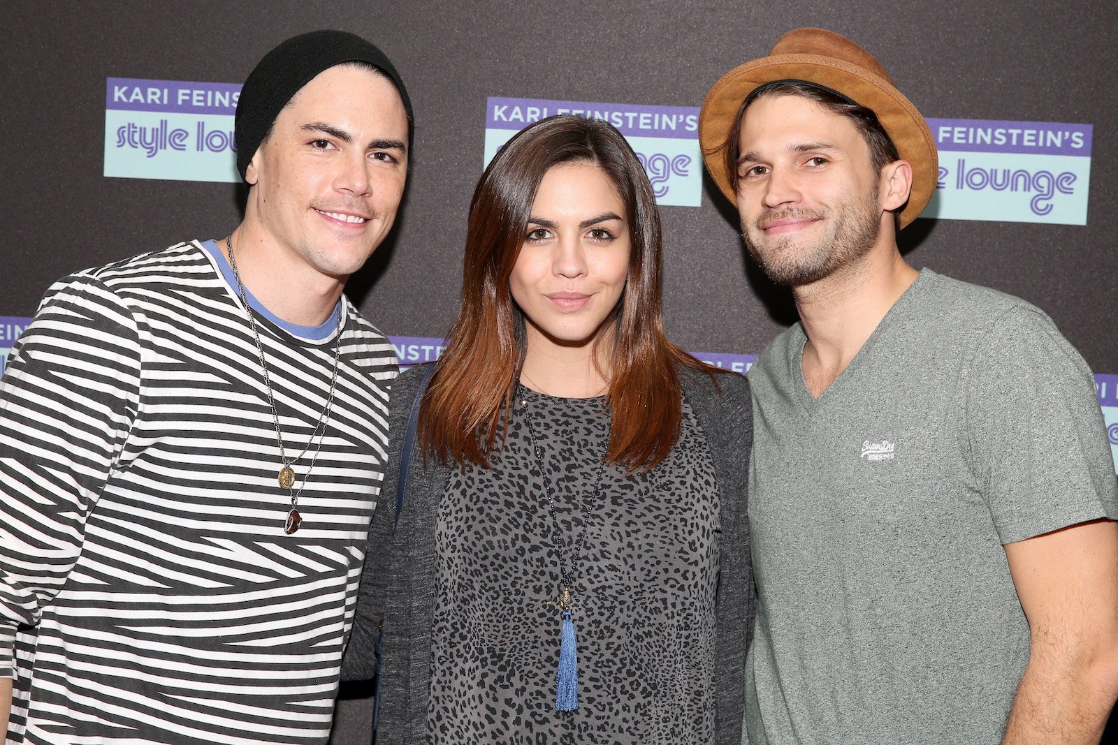 Tom Sandoval, Katie Maloney, and Tom Schwartz from Vanderpump Rules at Kari Feinstein's Pre-Golden Globes Style Lounge