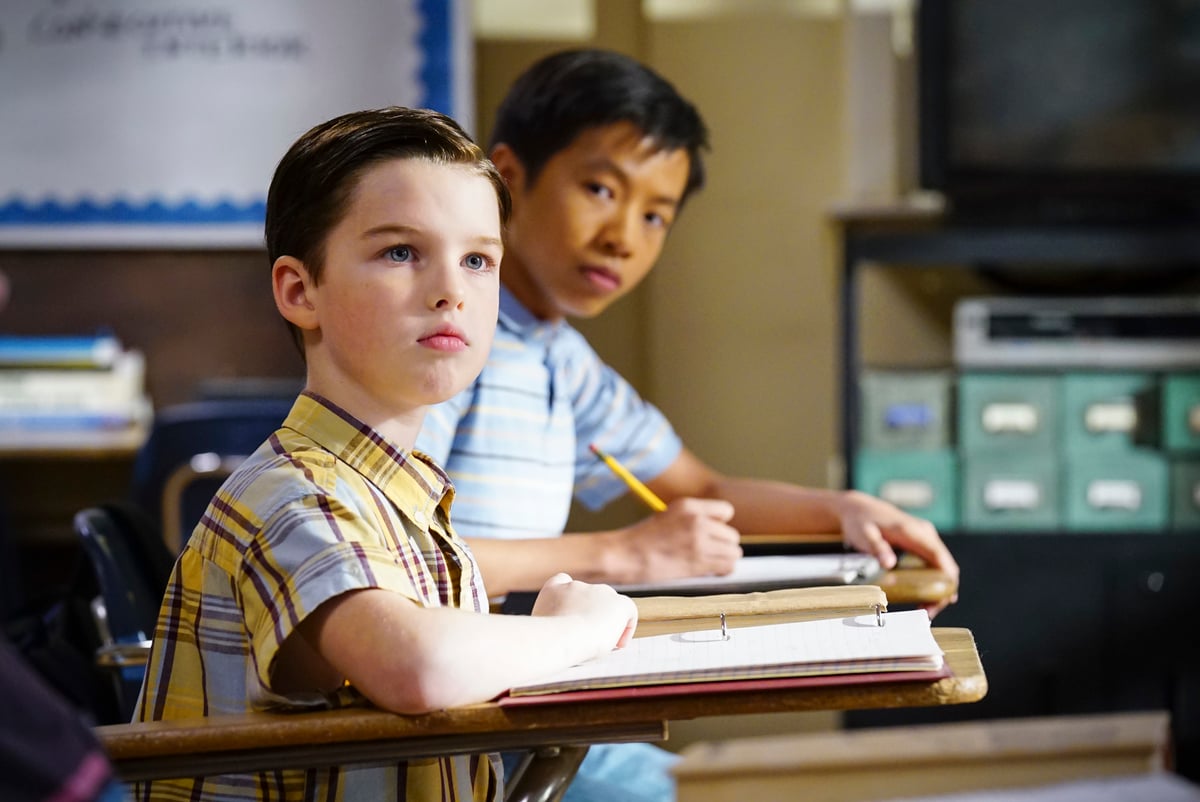 Iain Armitage and Ryan Phuong as Sheldon and Tam in the 'Young Sheldon' cast