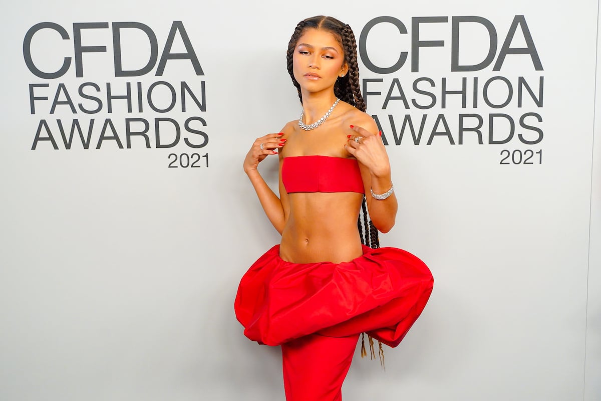 Euphoria actor Zendaya attend the CFDA Fashion Awards in a two piece red gown