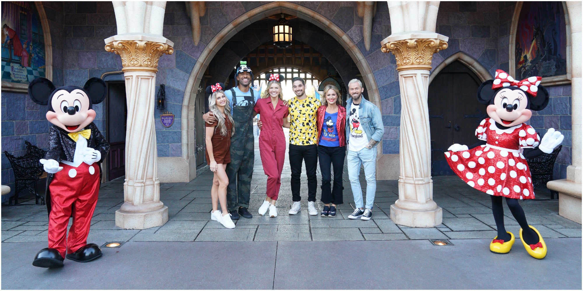 Celebrities and pros of Dancing with the Stars season 30 pose at Disneyland.