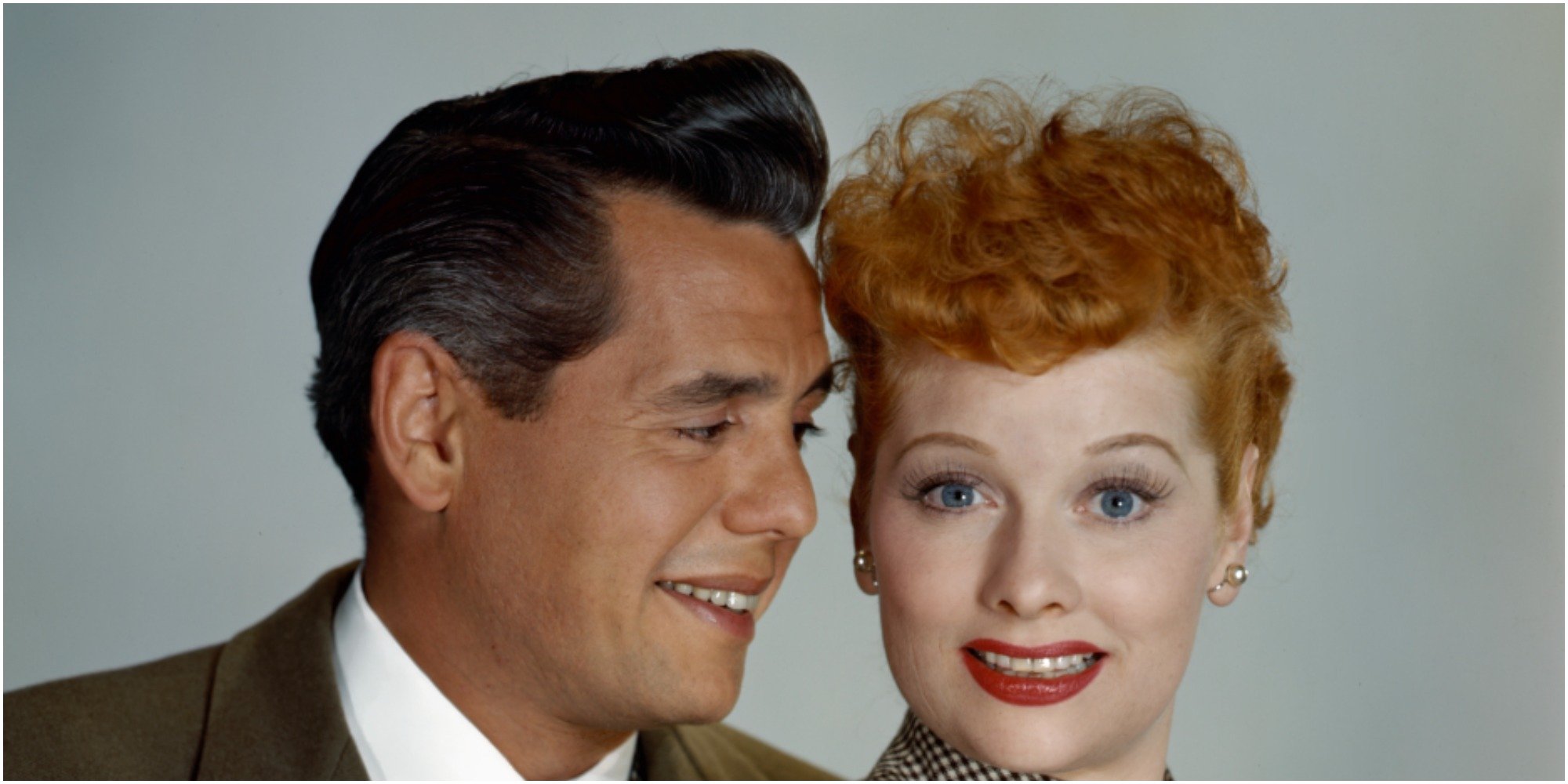 Desi Arnaz and Lucille Ball in a publicity photograph.