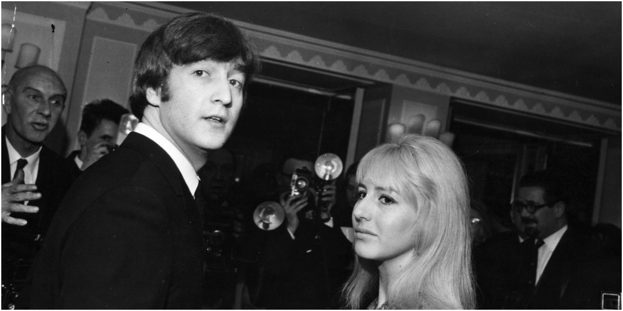 John and Cynthia Lennon pose for a photo taken in 1964.