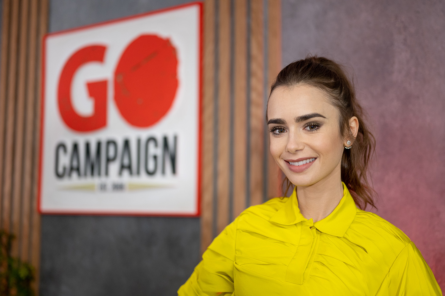 Emily in Paris star Lily Collins at the 15th annual Go Gala