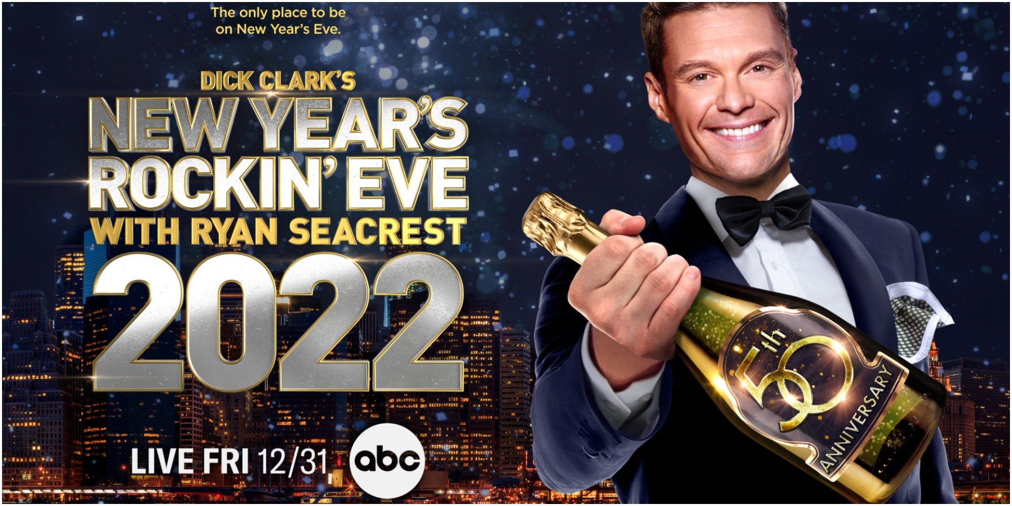 Ryan Seacrest in ad for New Year's 2022 episode.