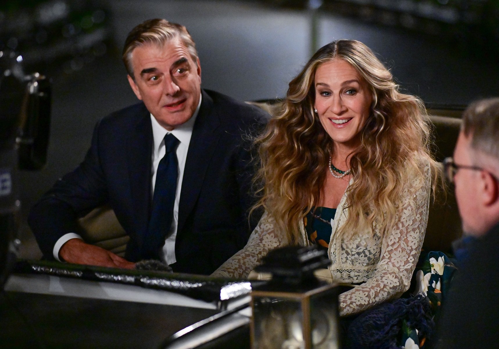 Chris Noth and Sarah Jessica Parker are seen in Madison Square Park filming scenes for 'And Just Like That...', the 'Sex and the City' reboot