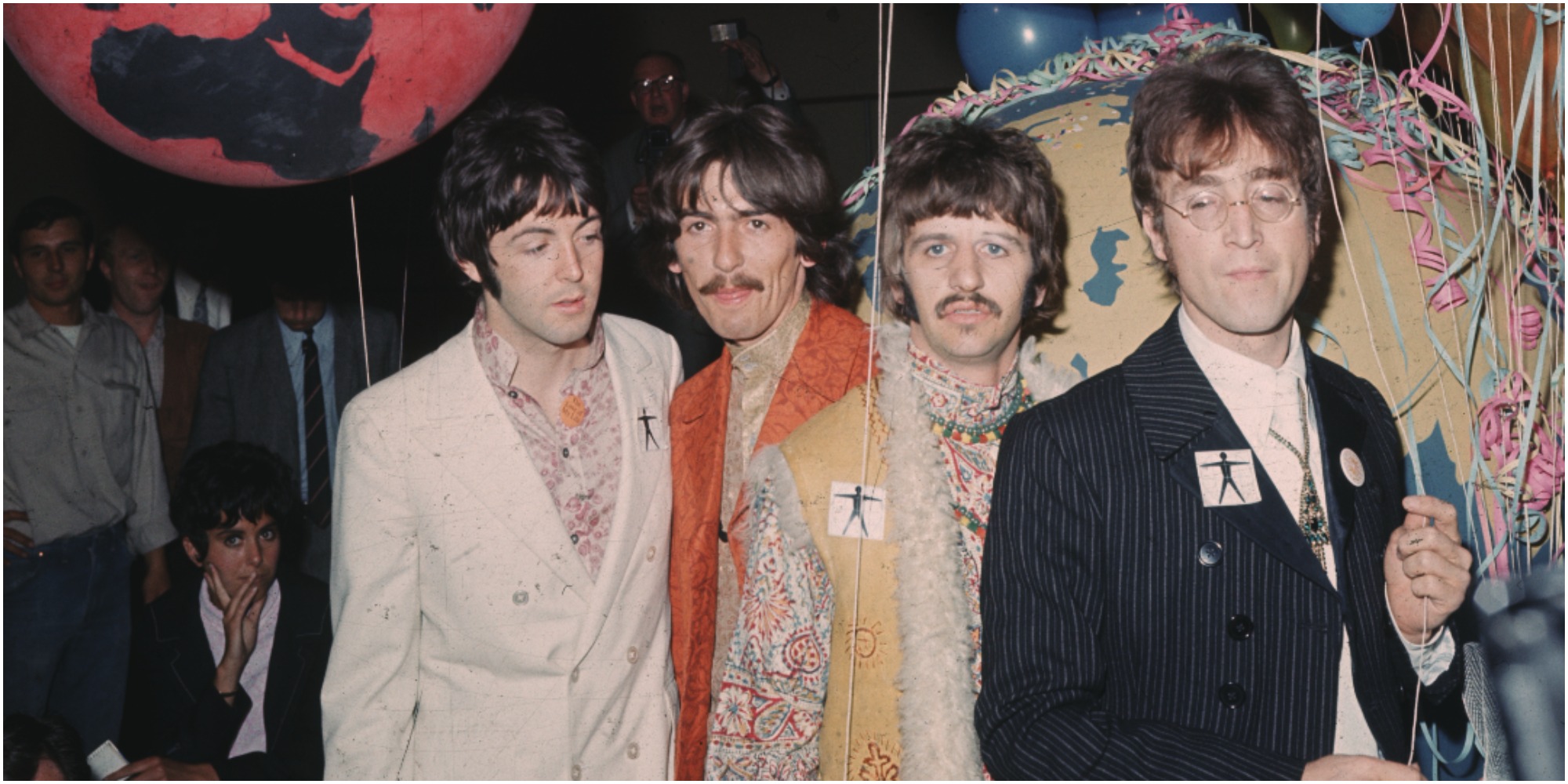 The Beatles at EMI studios in Abbey Road, as they prepare for 'Our World', a world-wide live television show broadcasting to 24 countries with a potential audience of 400 million.