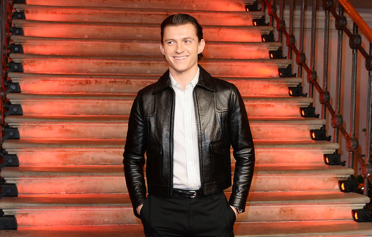 Tom Holland, who will play Fred Astaire, in a black jacket
