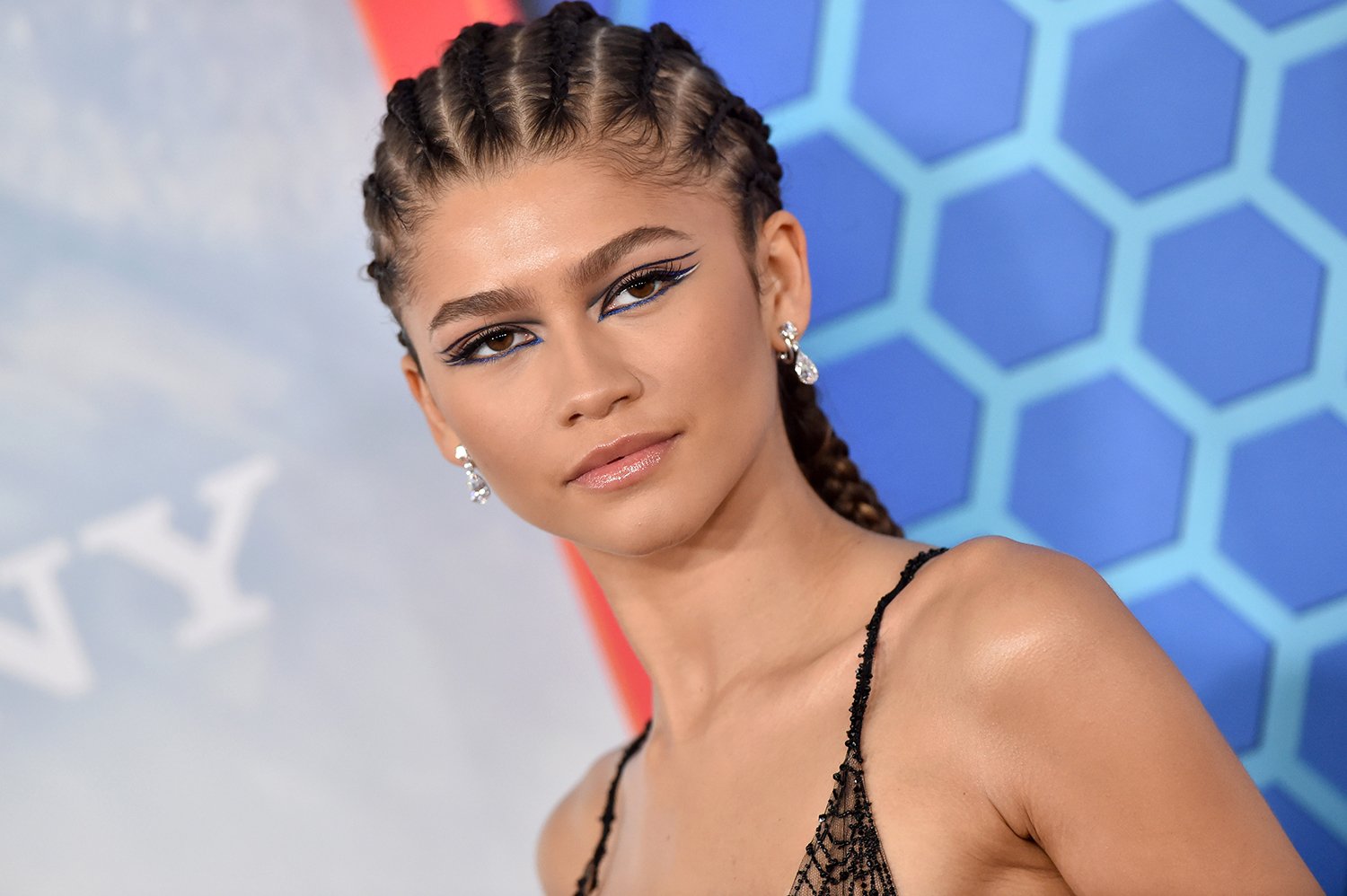 A close-up of Zendaya at the Spider-Man: No Way Home premiere