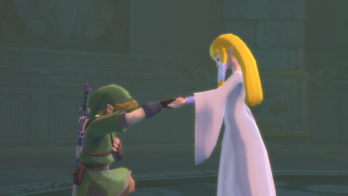Link and Zelda in 'The Legend of Zelda: Skyward Sword' at the beginning of 'The Legend of Zelda' Timeline