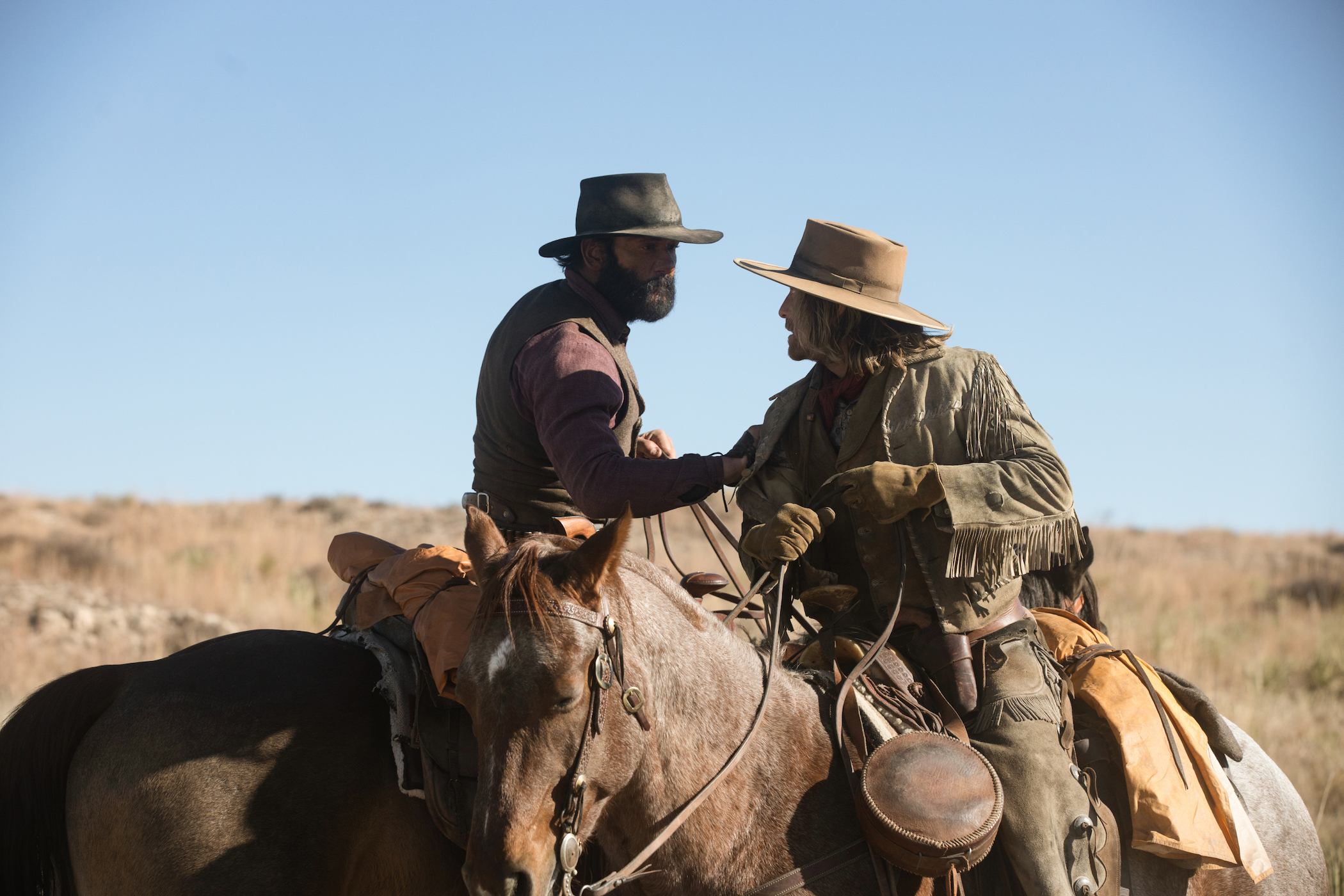 Tim McGraw as James Dutton and Eric Nelsen as Ennis in '1883' episode 5