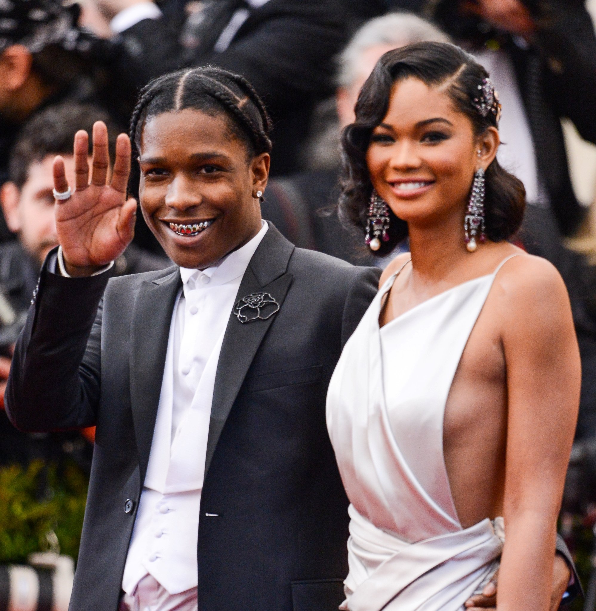 A$AP Rocky and Chanel Iman entering the Charles James Beyond Fashion Costume Institute Gala