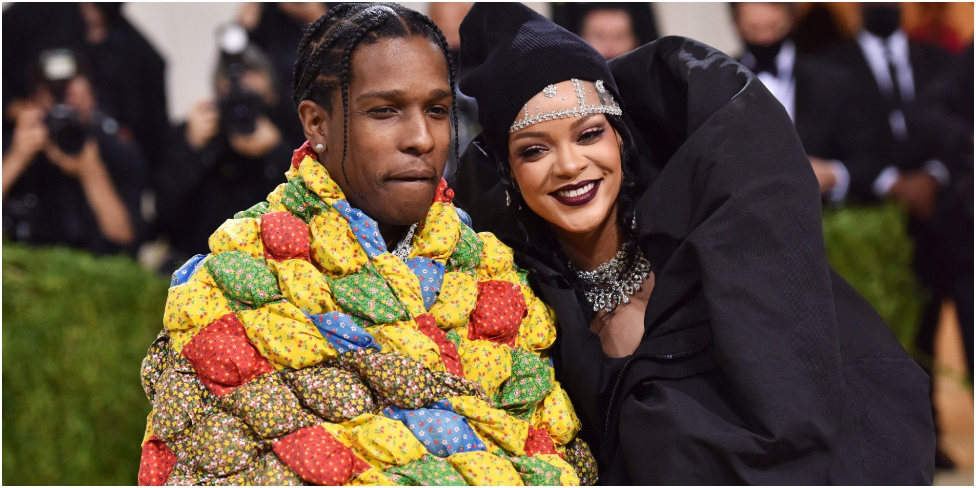 A$AP Rocky and Rihanna on the red carpet for the Met Gala 2021