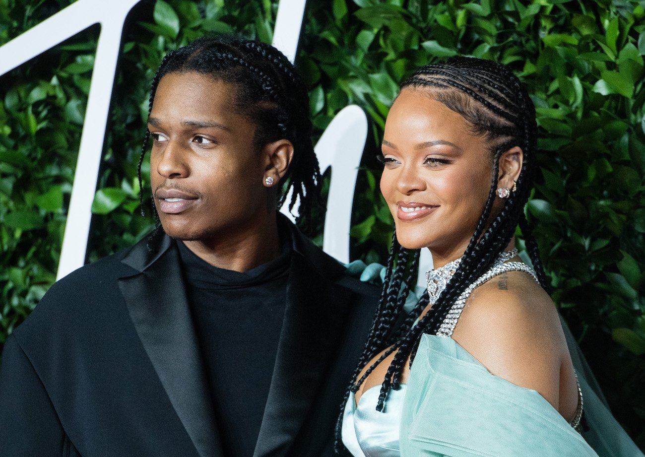 ASAP Rocky and Rihanna looking on