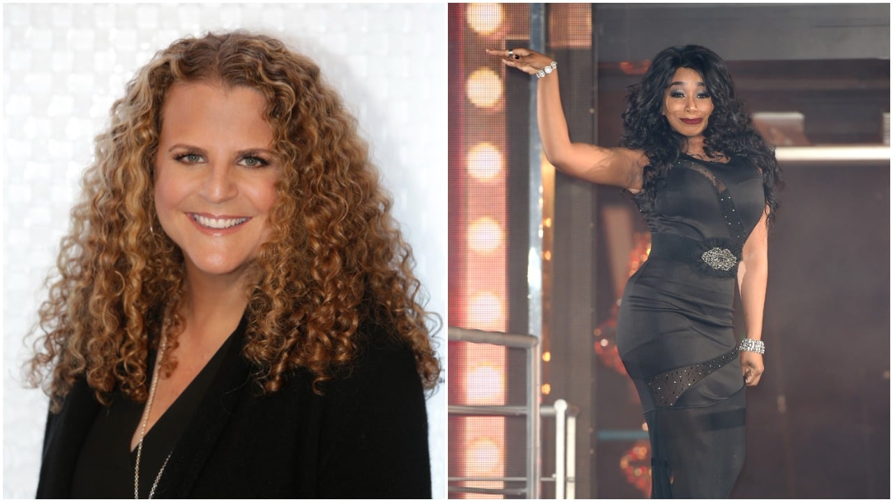 Head shot of Allison Grodner smiling; Tiffany Pollard posing and smiling as she's evicted from 'Celebrity Big Brother'