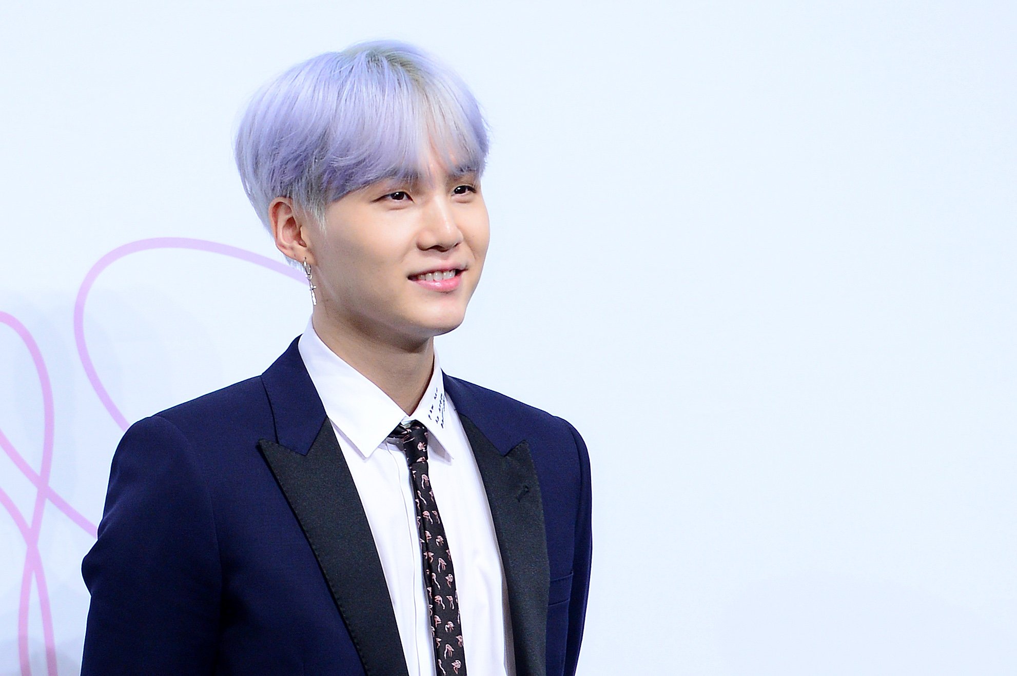 Suga of BTS attends the press conference for BTS's New Album 'LOVE YOURSELF: Her' release at Lotte Hotel Seoul