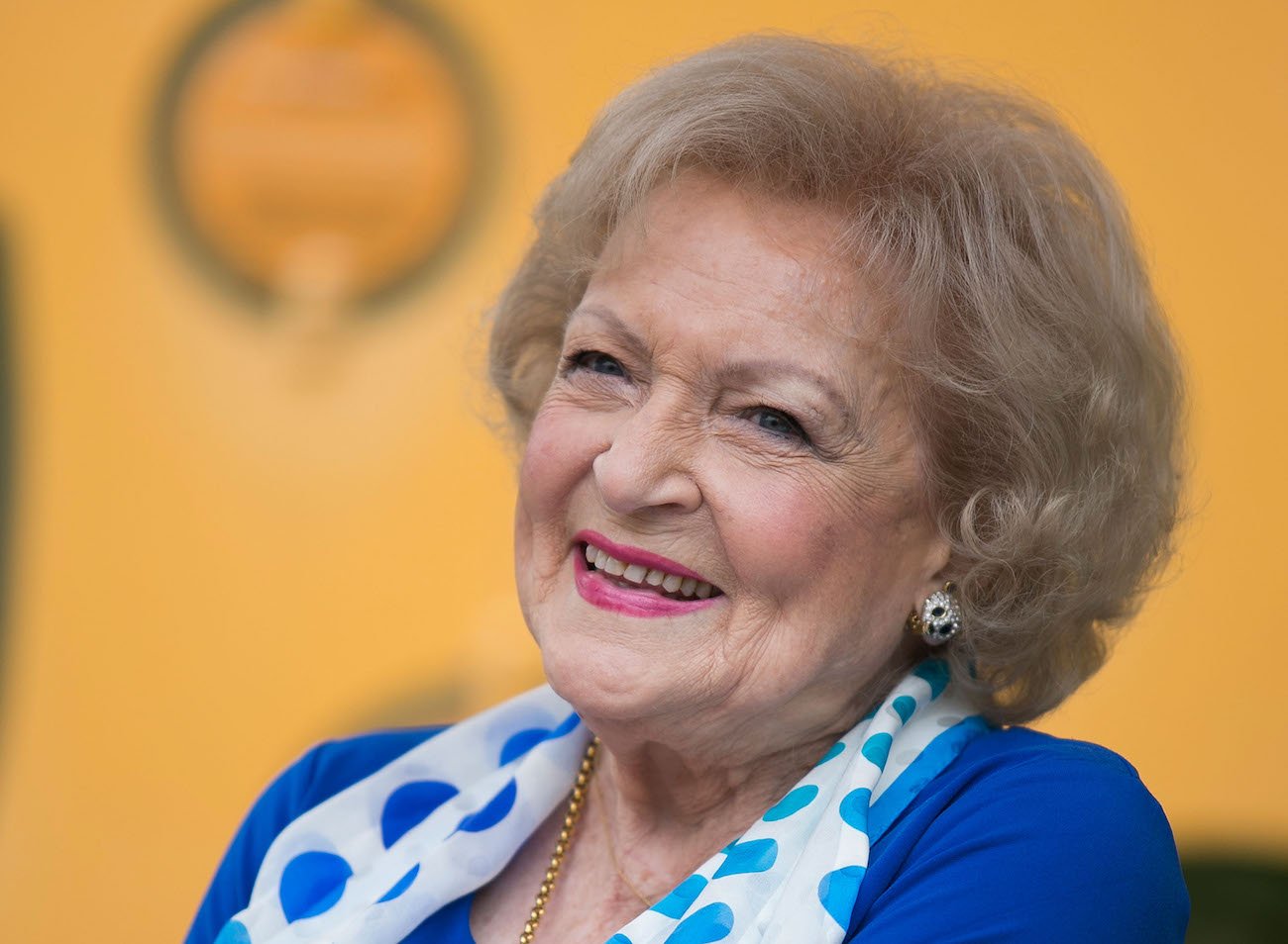 Betty White smiling, close up