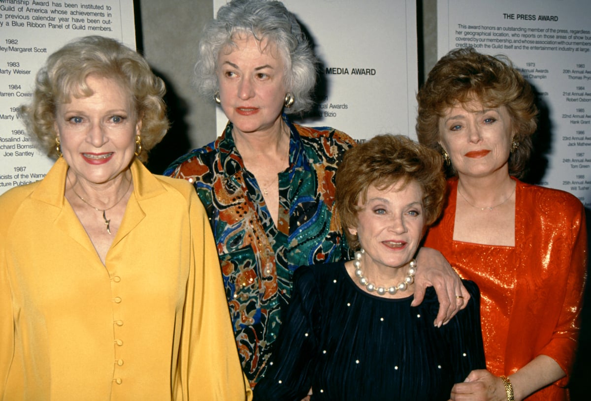 Golden Girls stars Betty White (1922-2021), Bea Arthur (1922-2009) Estelle Getty (1923-2008) and Rue McClanahan (1934-2010) pose for a portrait circa 1992 in Los Angeles, California