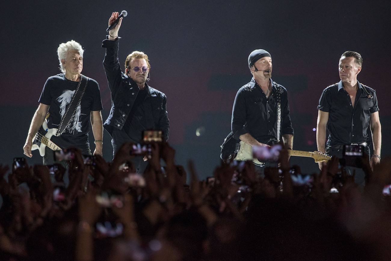 Bono and U2 during their Joshua Tree Tour in India, 2019.